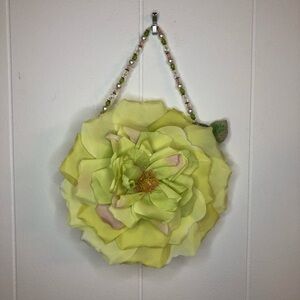 Marigot Flower Shaped Statement Piece Purse With Beaded Handle